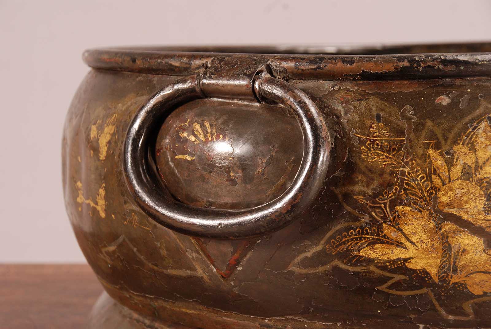 tole wine cooler with chinoiserie decoration