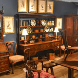 George III Period Oak Dresser and Rack