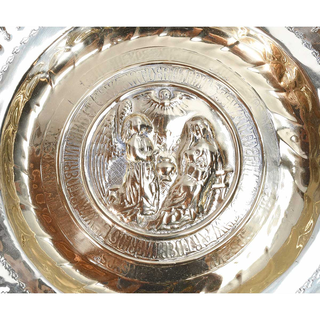 17th Century Alms Pan with Annunciation Scene