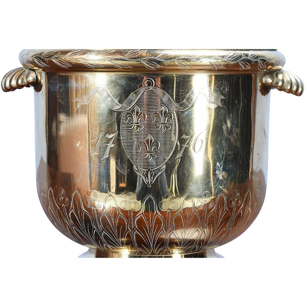 Engraved Brass Champagne Cooler