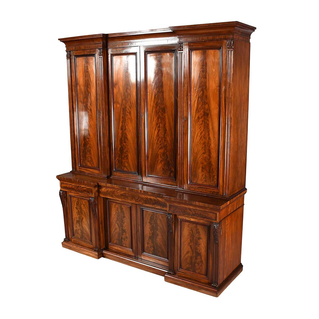 Breakfronted Cabinet Veneered in Flame Mahogany