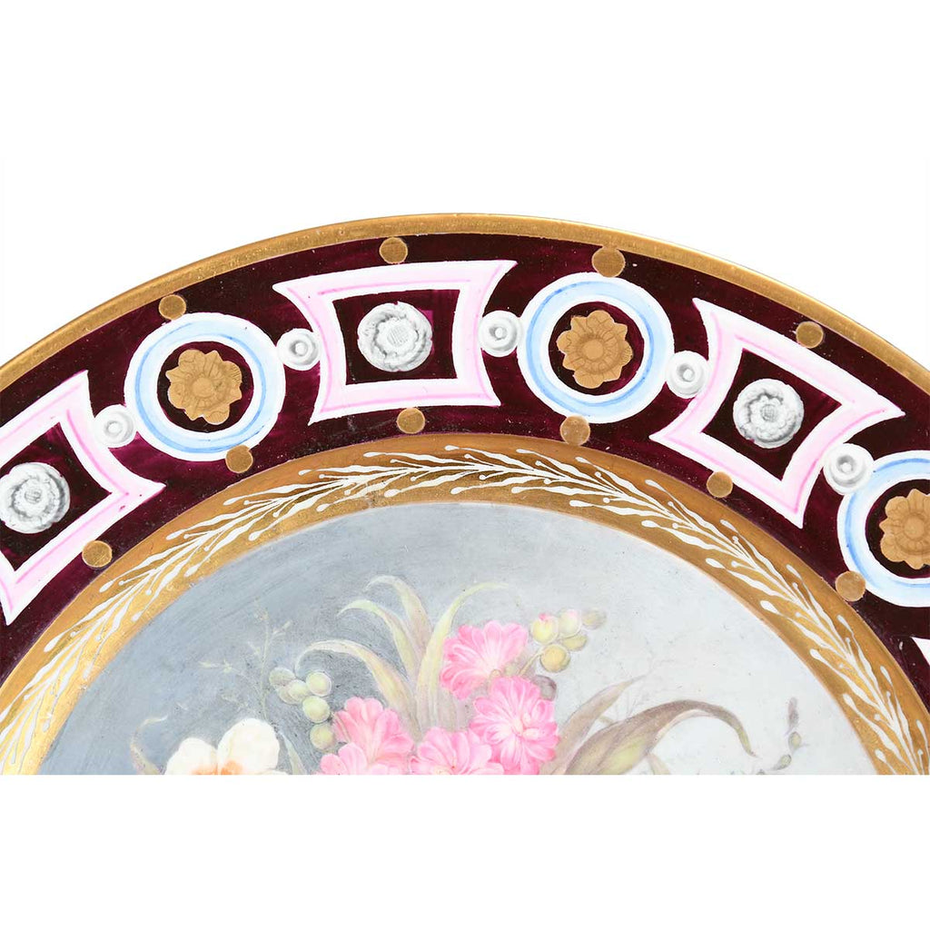 Two Fine Quality Coalport Plates with Botanical Decoration