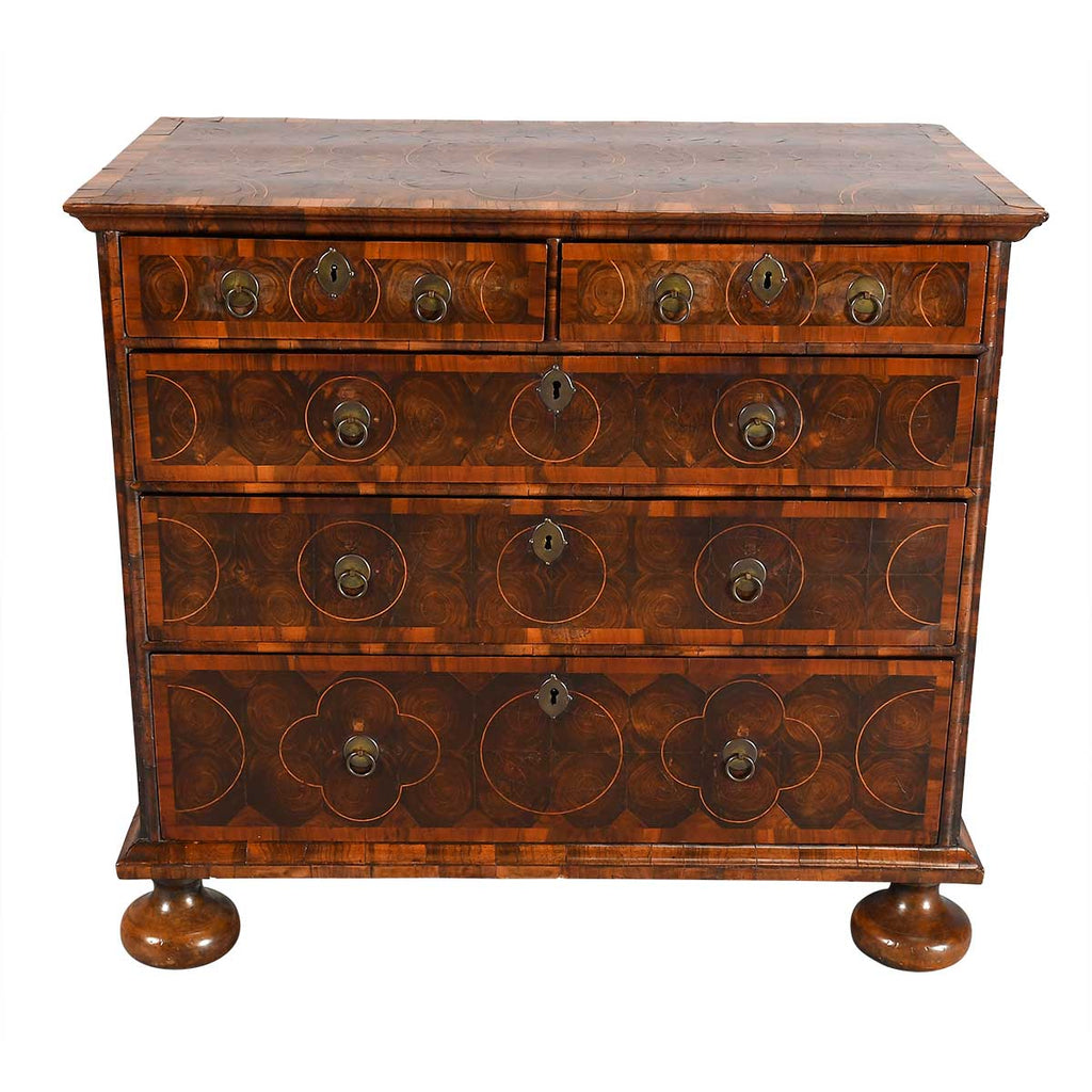 Oyster Veneered Chest with Circular Inlay