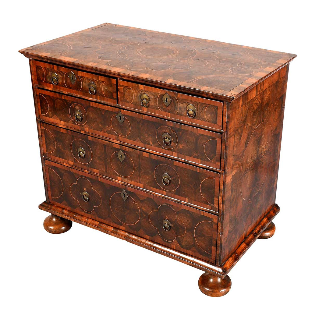 Oyster Veneered Chest with Circular Inlay