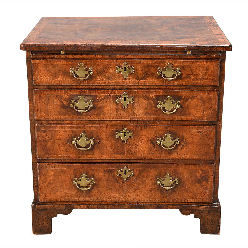 Small Figured Walnut Chest with Brushing Slide