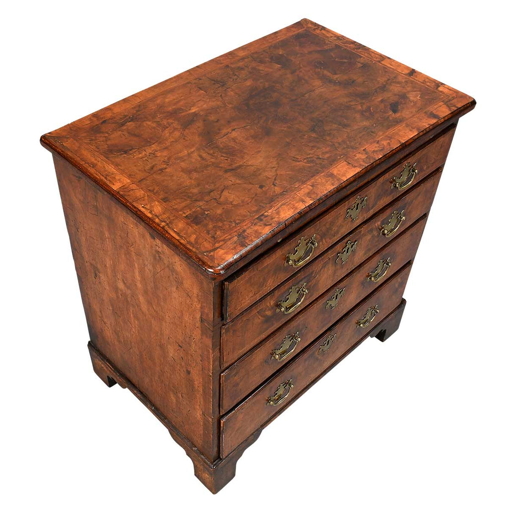 Small Figured Walnut Chest with Brushing Slide