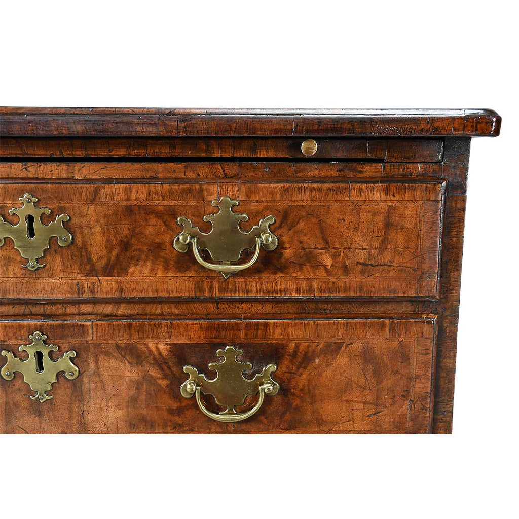 Small Figured Walnut Chest with Brushing Slide