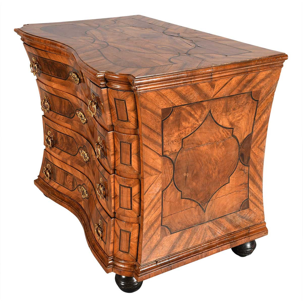 Shaped German Commode in Walnut
