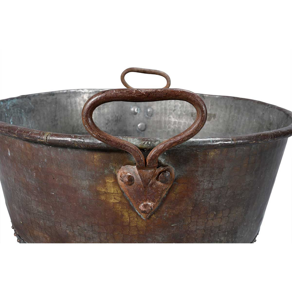 Large Copper and Brass Cauldron