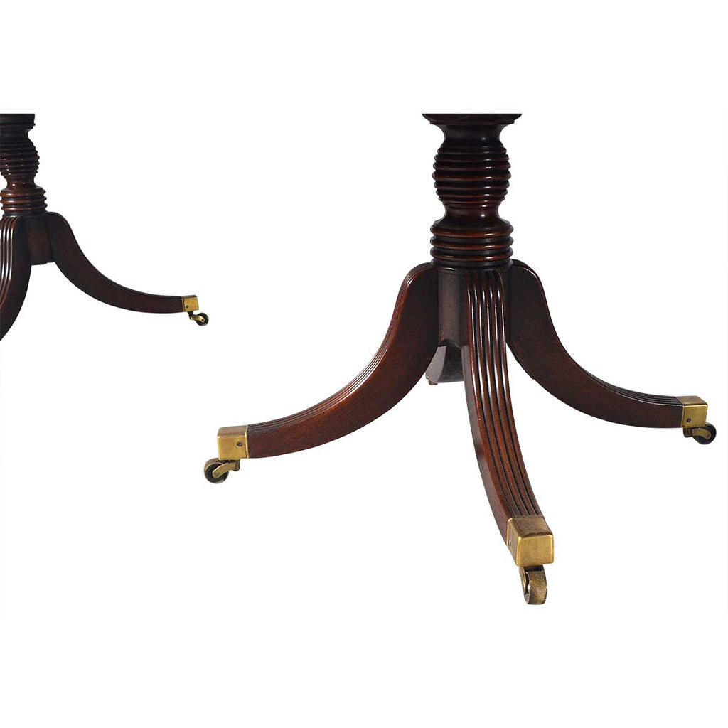 George III Period Three Pillar Dining Table with Exceptional Patina