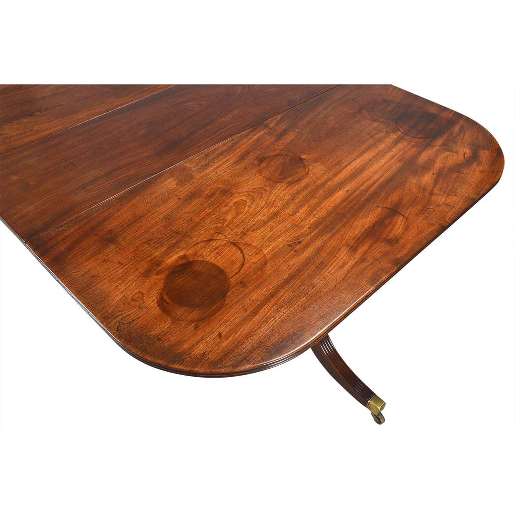 George III Period Three Pillar Dining Table with Exceptional Patina