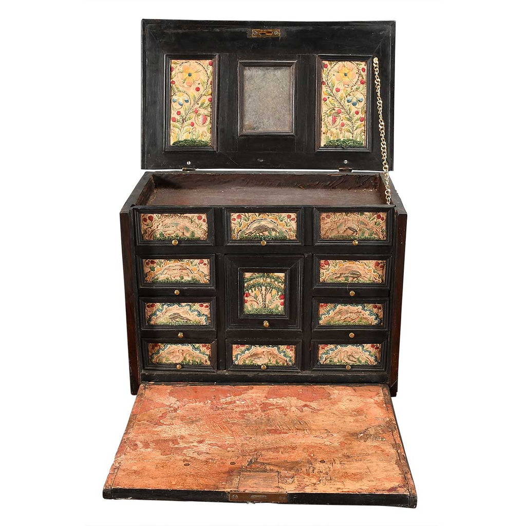 Rosewood and Stumpwork Table Cabinet