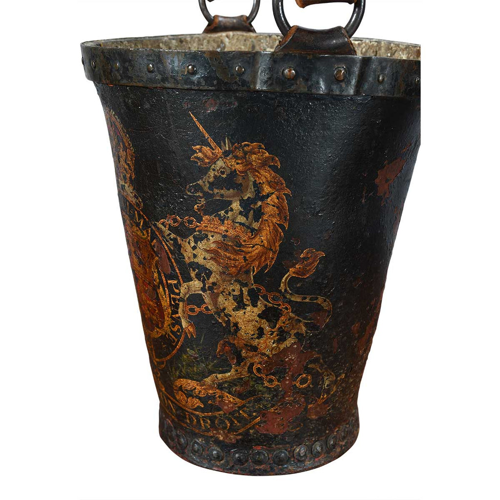 Painted Leather Fire Bucket