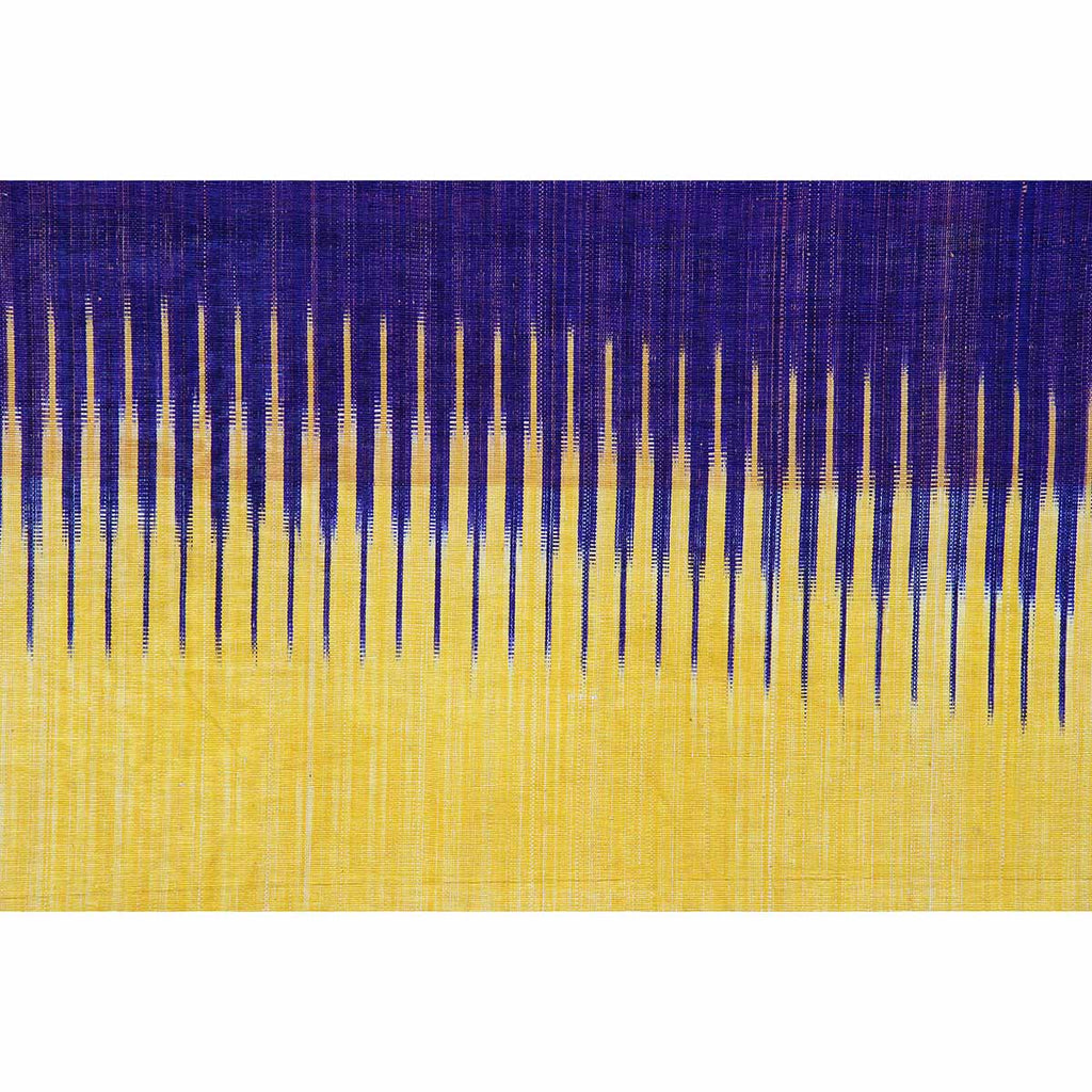 Saffron and Indigo Colored Ikat Panel
