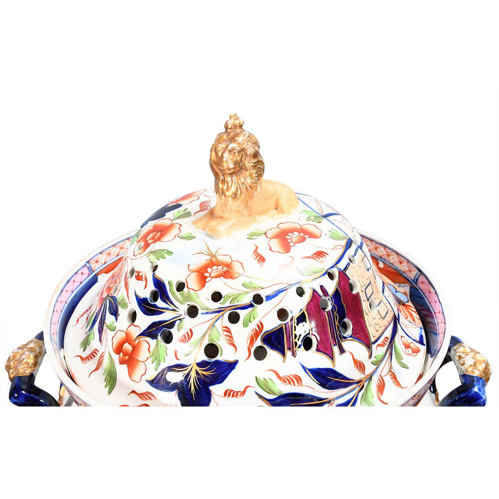 Ironstone Potpourri Vase in Imari Pattern