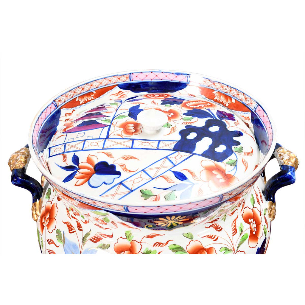 Ironstone Potpourri Vase in Imari Pattern