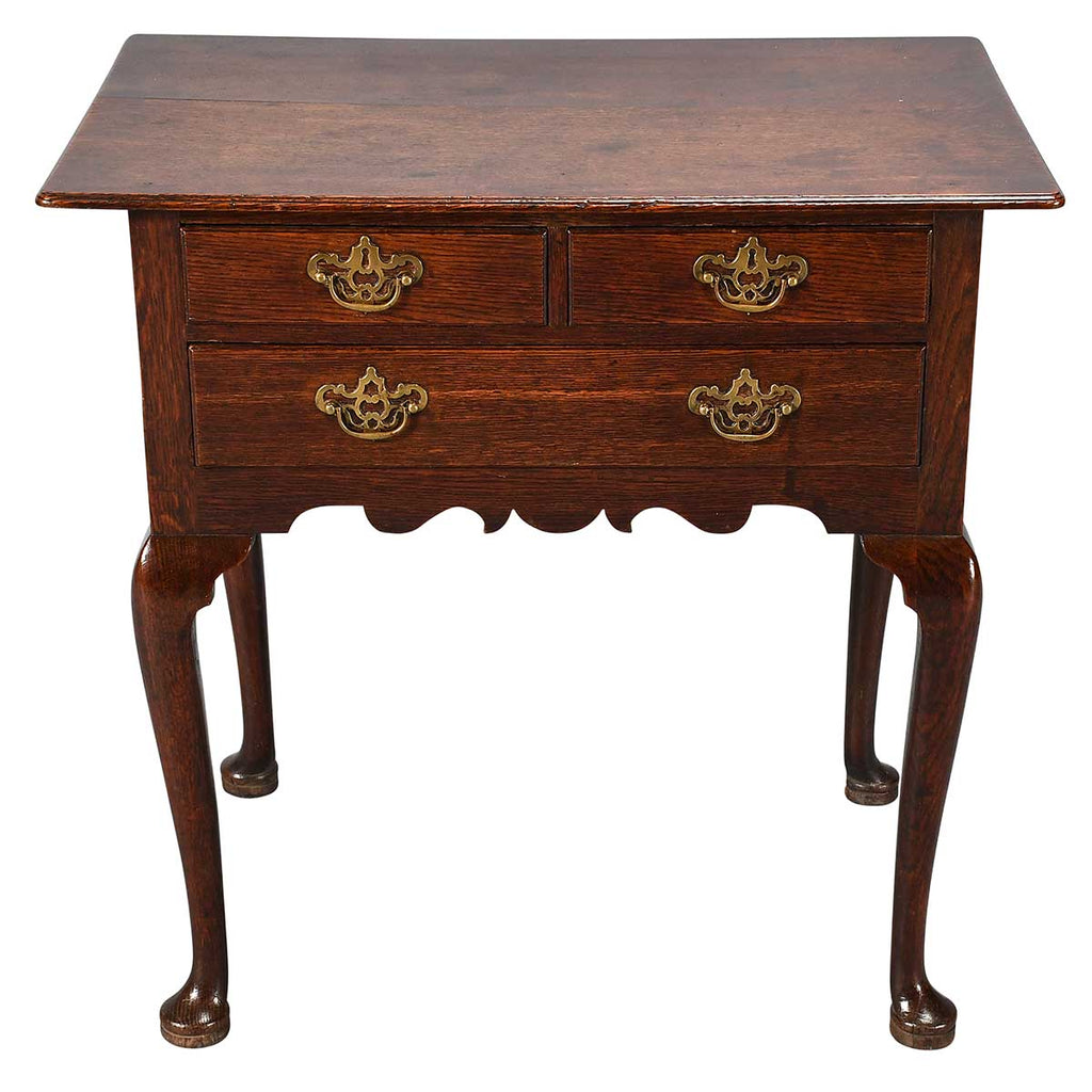 Oak Lowboy with Two Drawers Over One