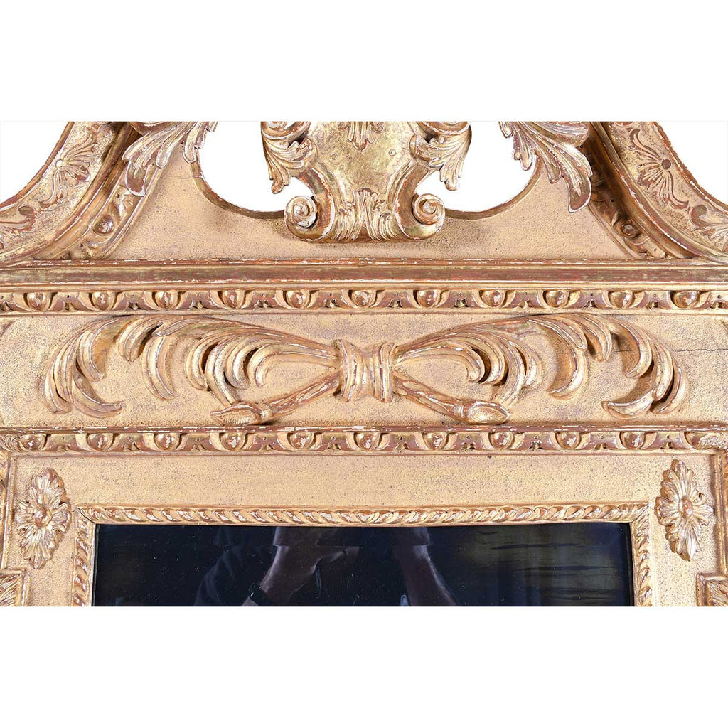 Pair of Giltwood Mirrors with Swan Neck Pediments