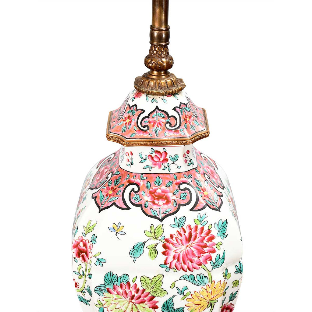 A Pair of Famille Rose Style Lamps