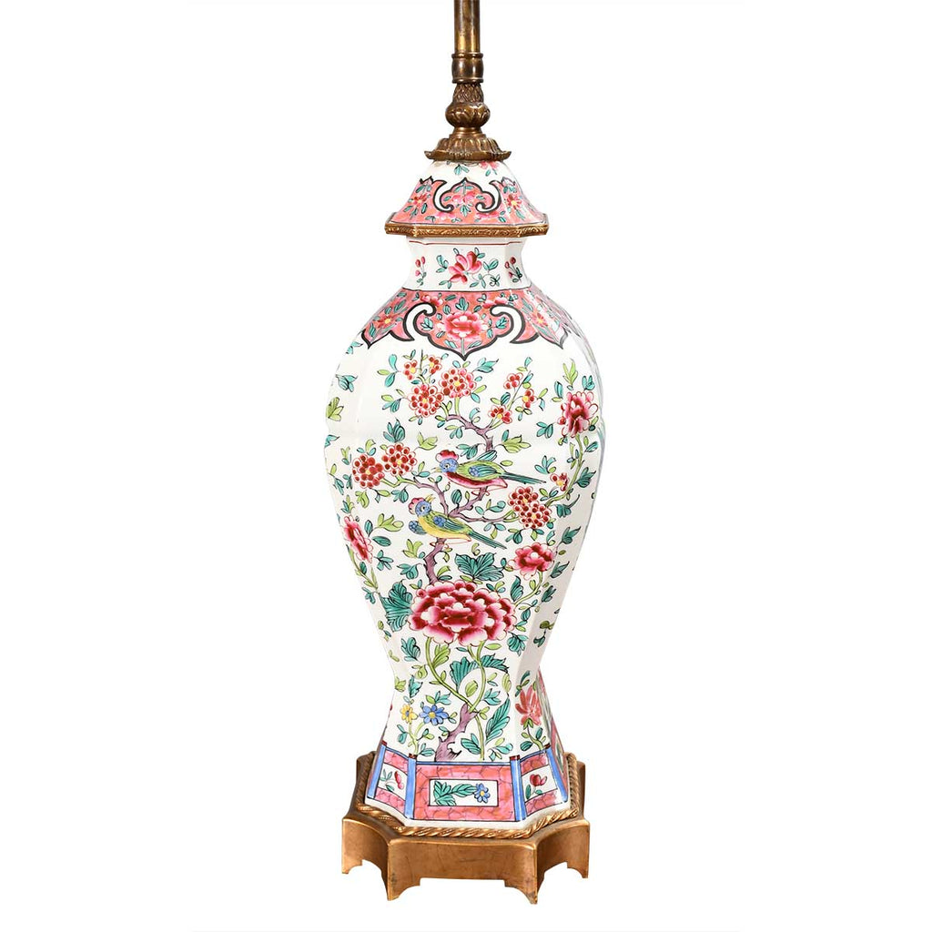 A Pair of Famille Rose Style Lamps