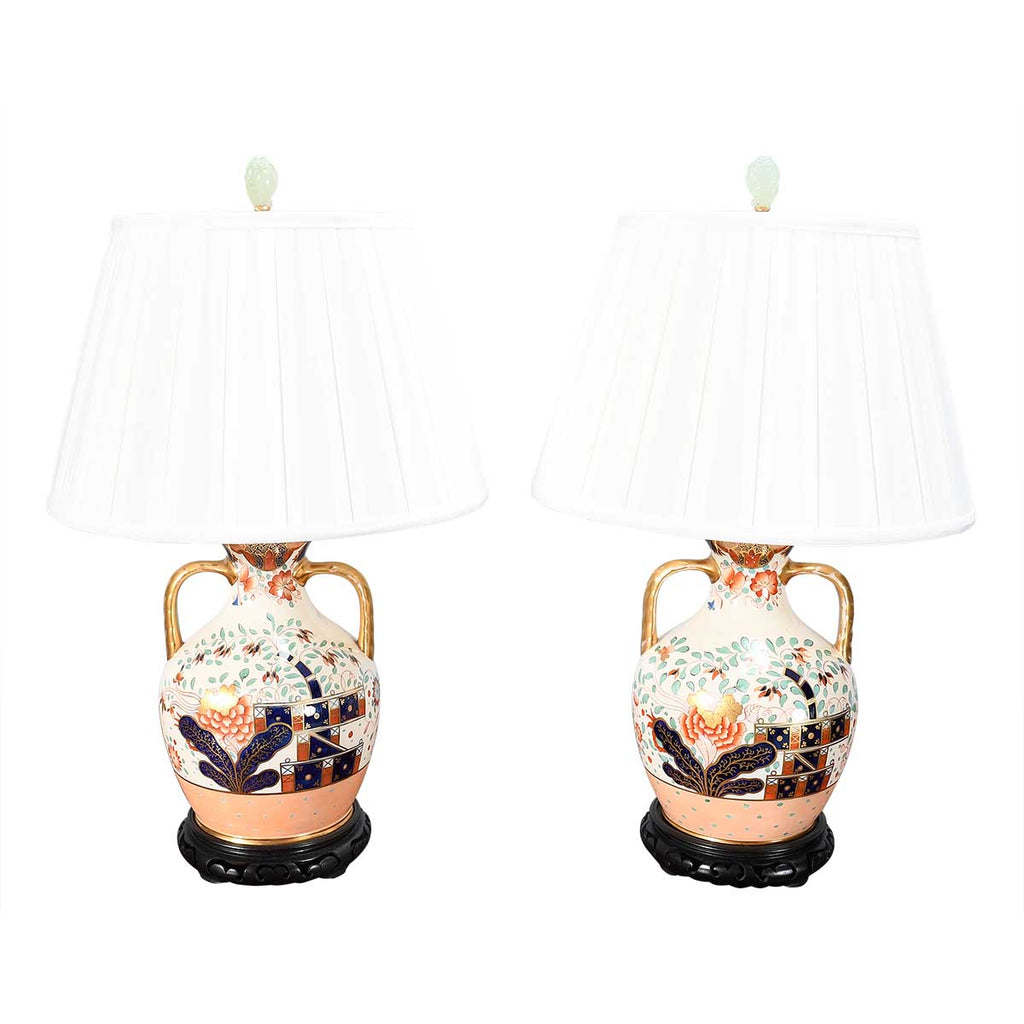 Pair of Continental Lamps in the Imari Style