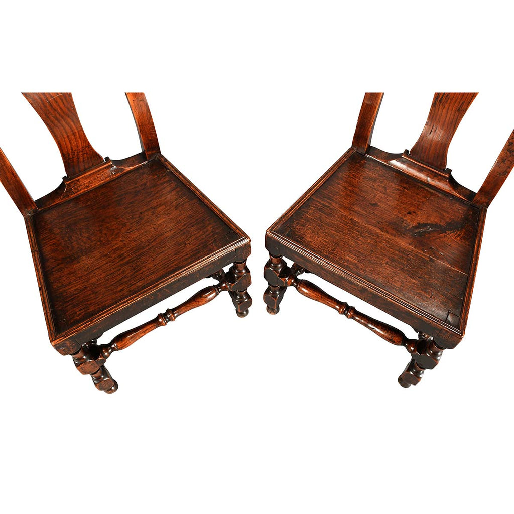 Pair of Oak Queen Anne Period Side Chairs