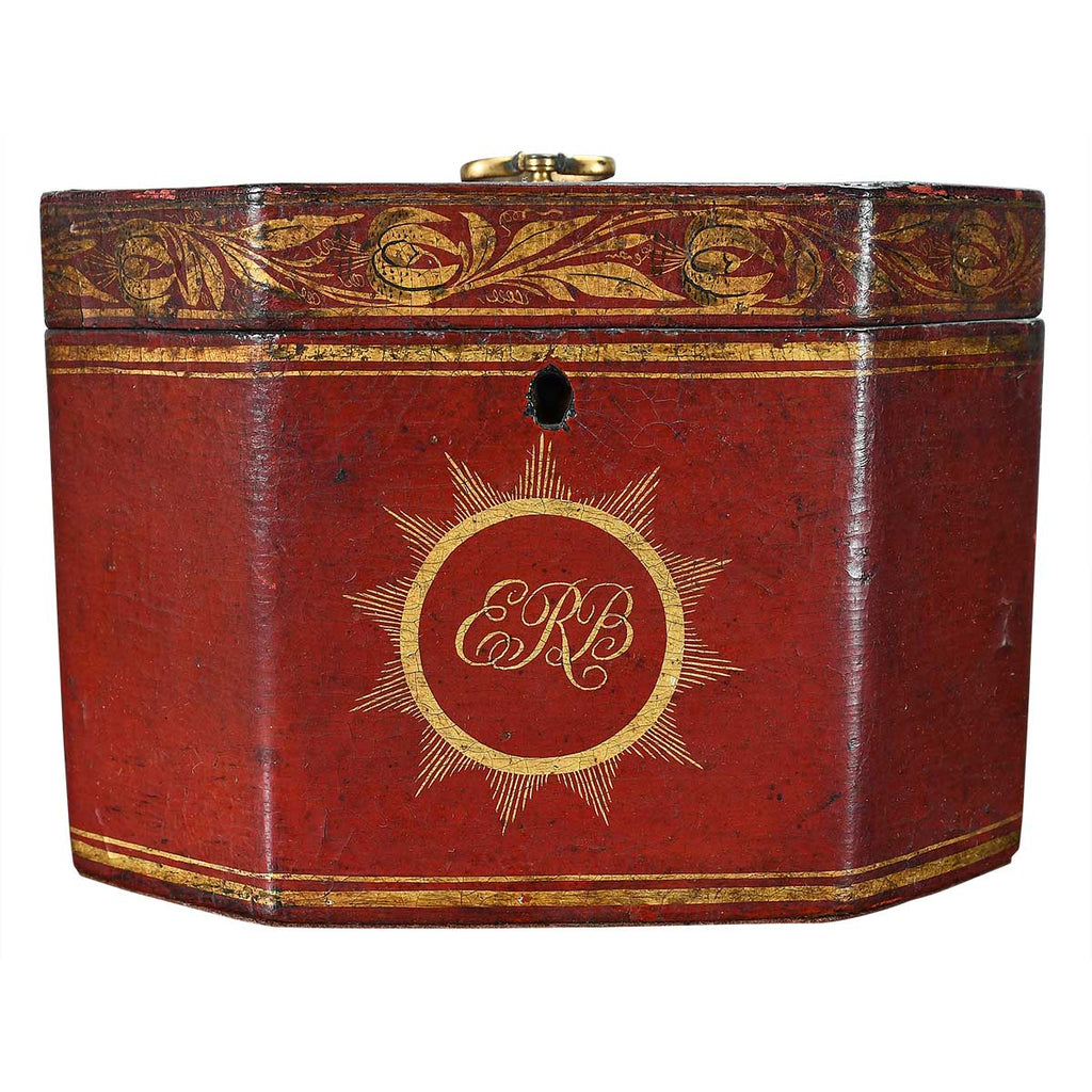 Regency Period Red Leather Tea Caddy