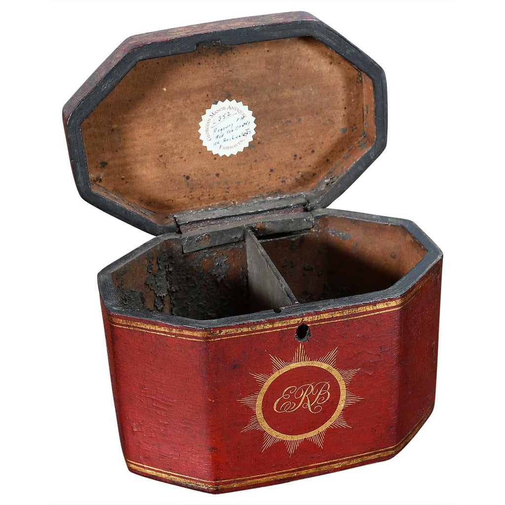 Regency Period Red Leather Tea Caddy