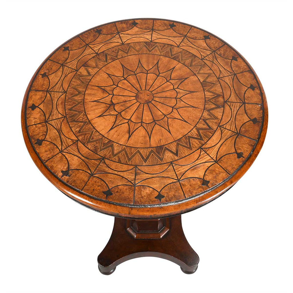 Round Parquetry Tilt-top Table