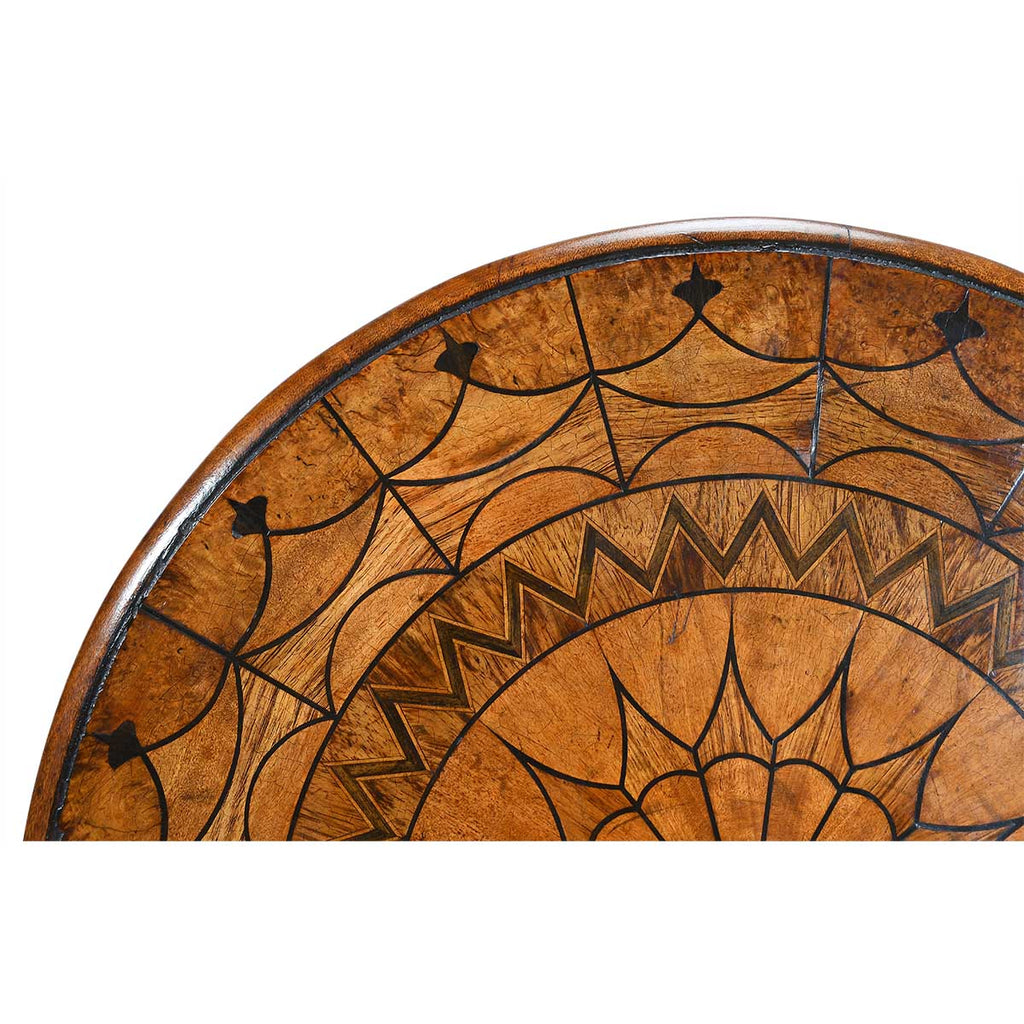 Round Parquetry Tilt-top Table