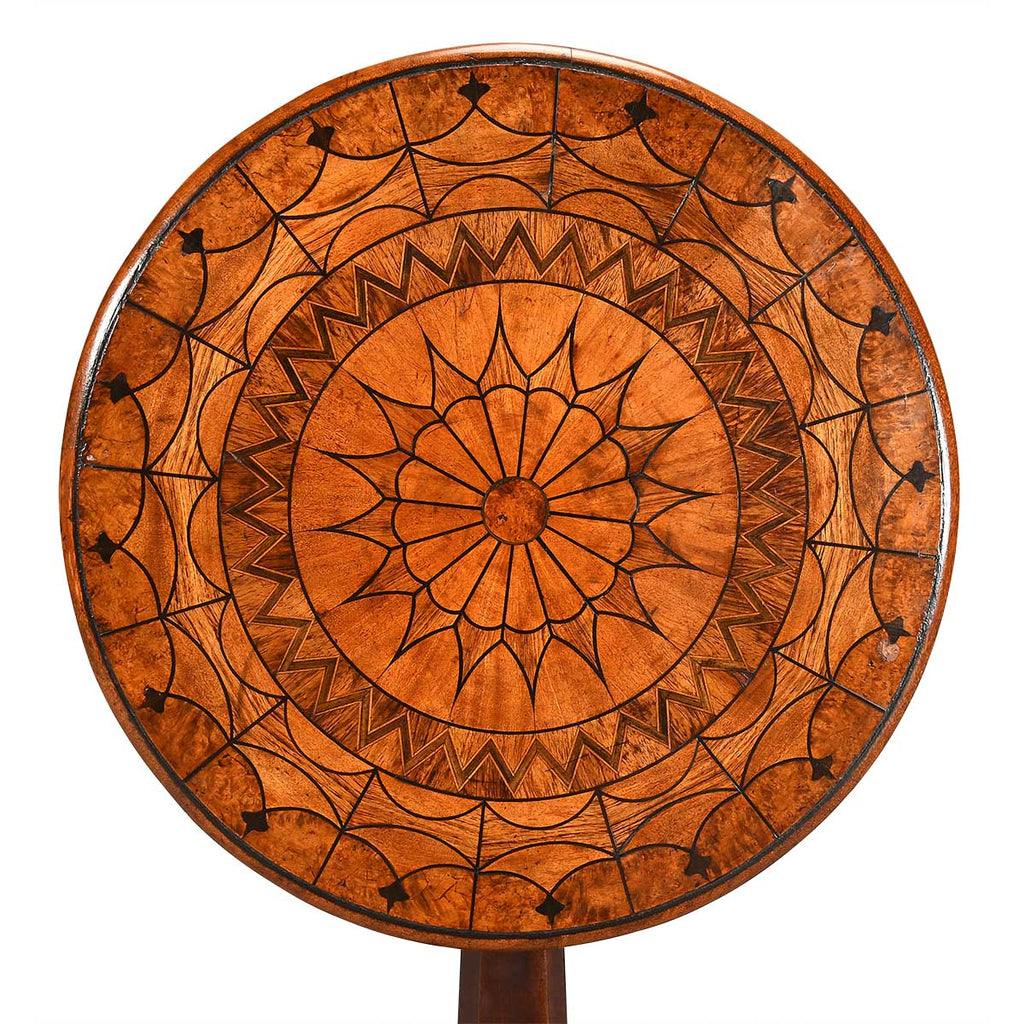 Round Parquetry Tilt-top Table