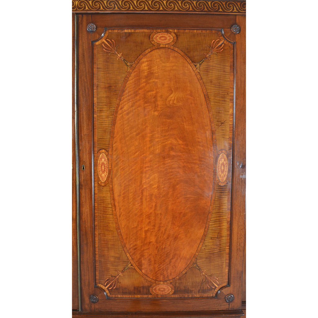 A Sheraton Period Wardrobe Veneered in Satinwood