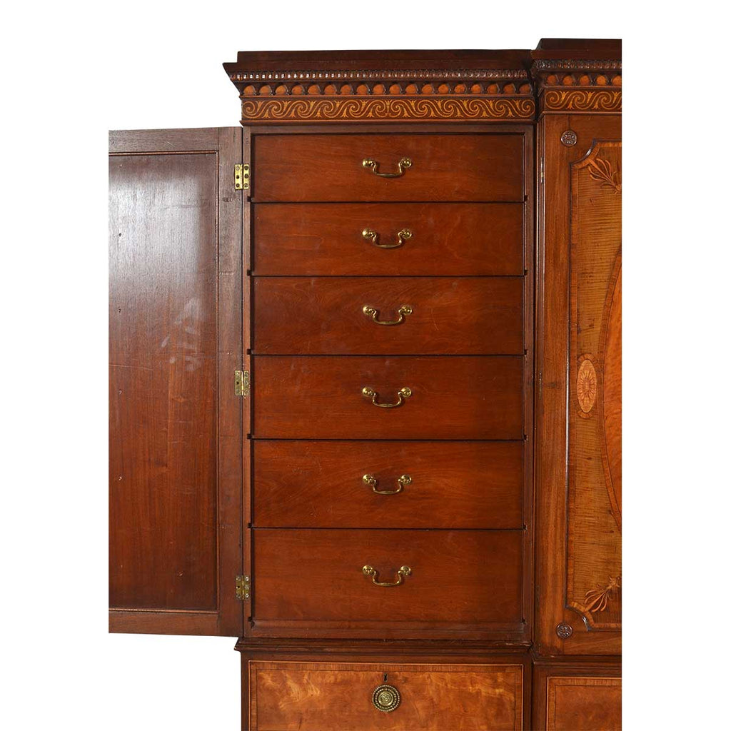 A Sheraton Period Wardrobe Veneered in Satinwood