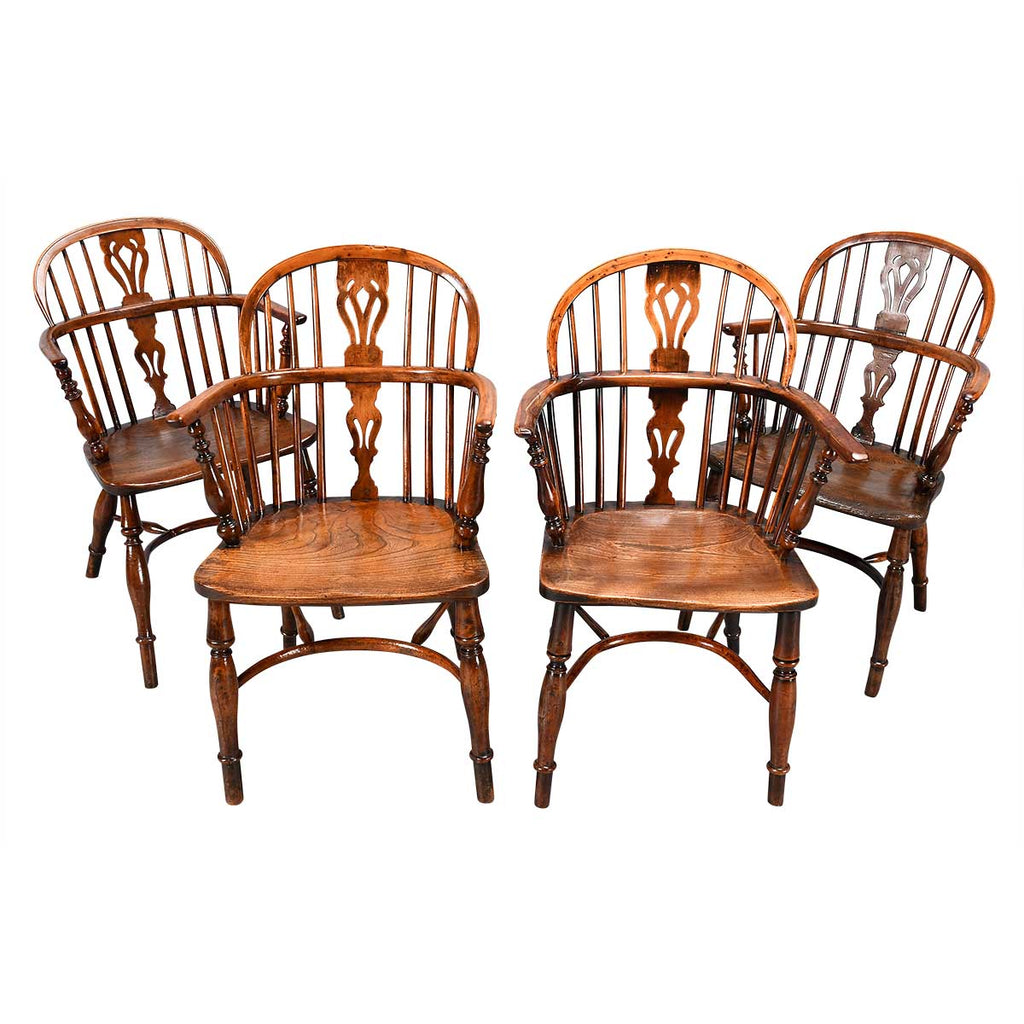 Set of Four Low-back Double-Bow Windsor Chairs