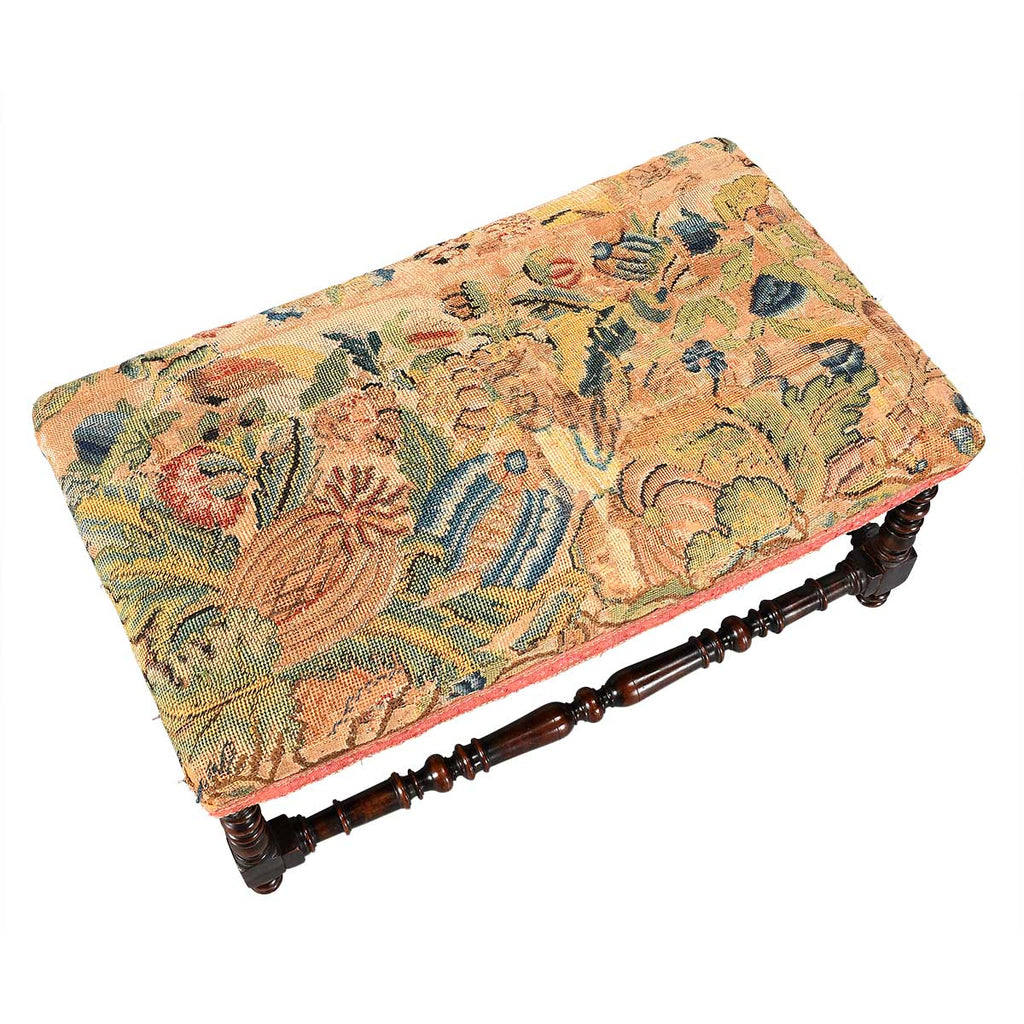 A Long William and Mary Period Walnut Stool