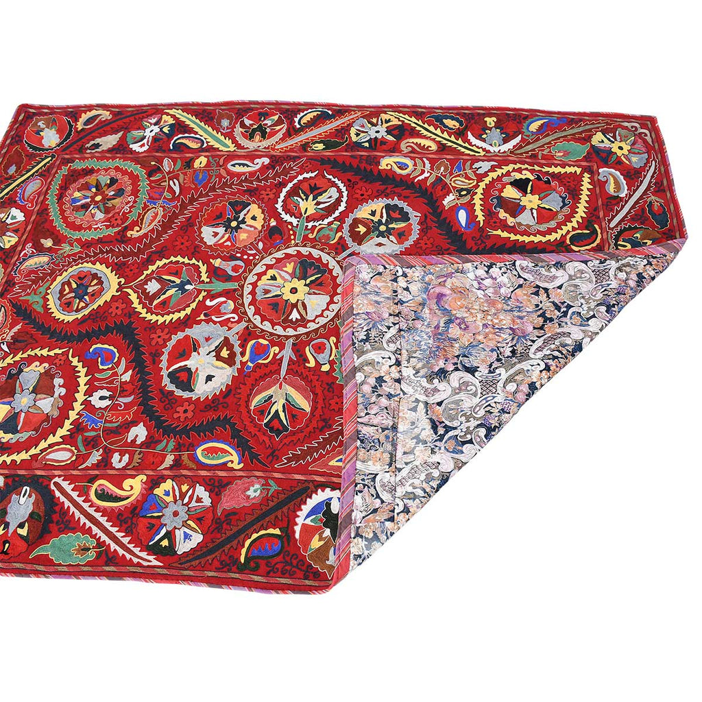 Suzani Embroidery on Red Ground