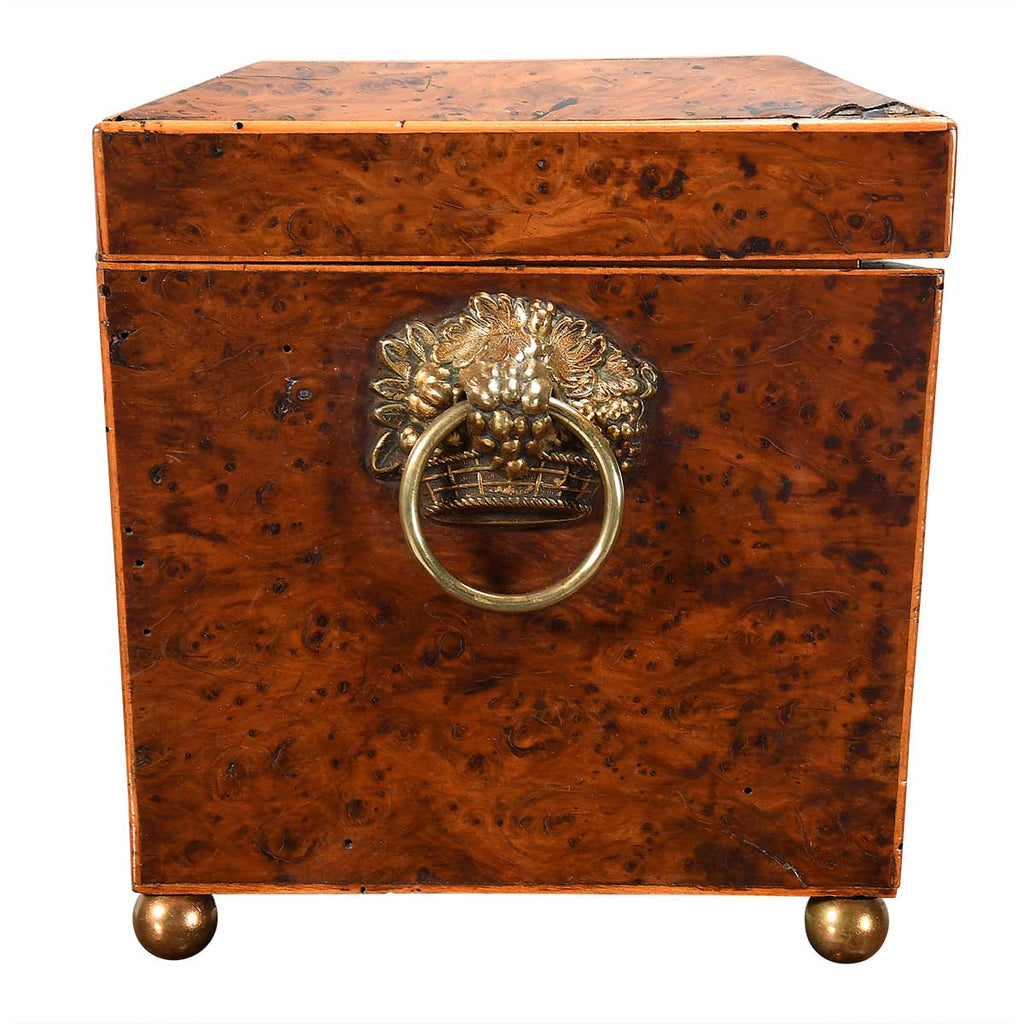 Burr Yew Wood Tea Caddy