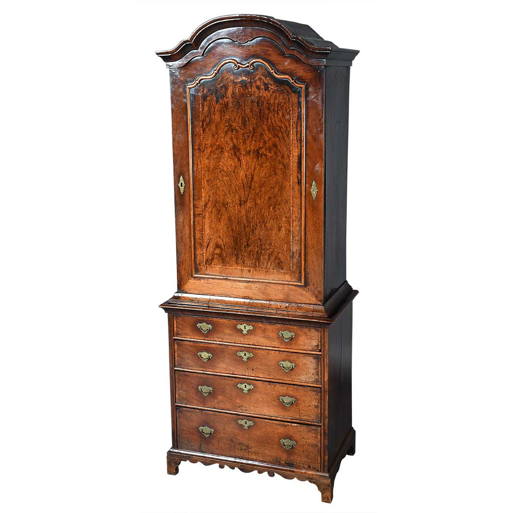 A George I Period Walnut-Veneered Cabinet on Chest
