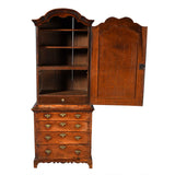 A George I Period Walnut-Veneered Cabinet on Chest