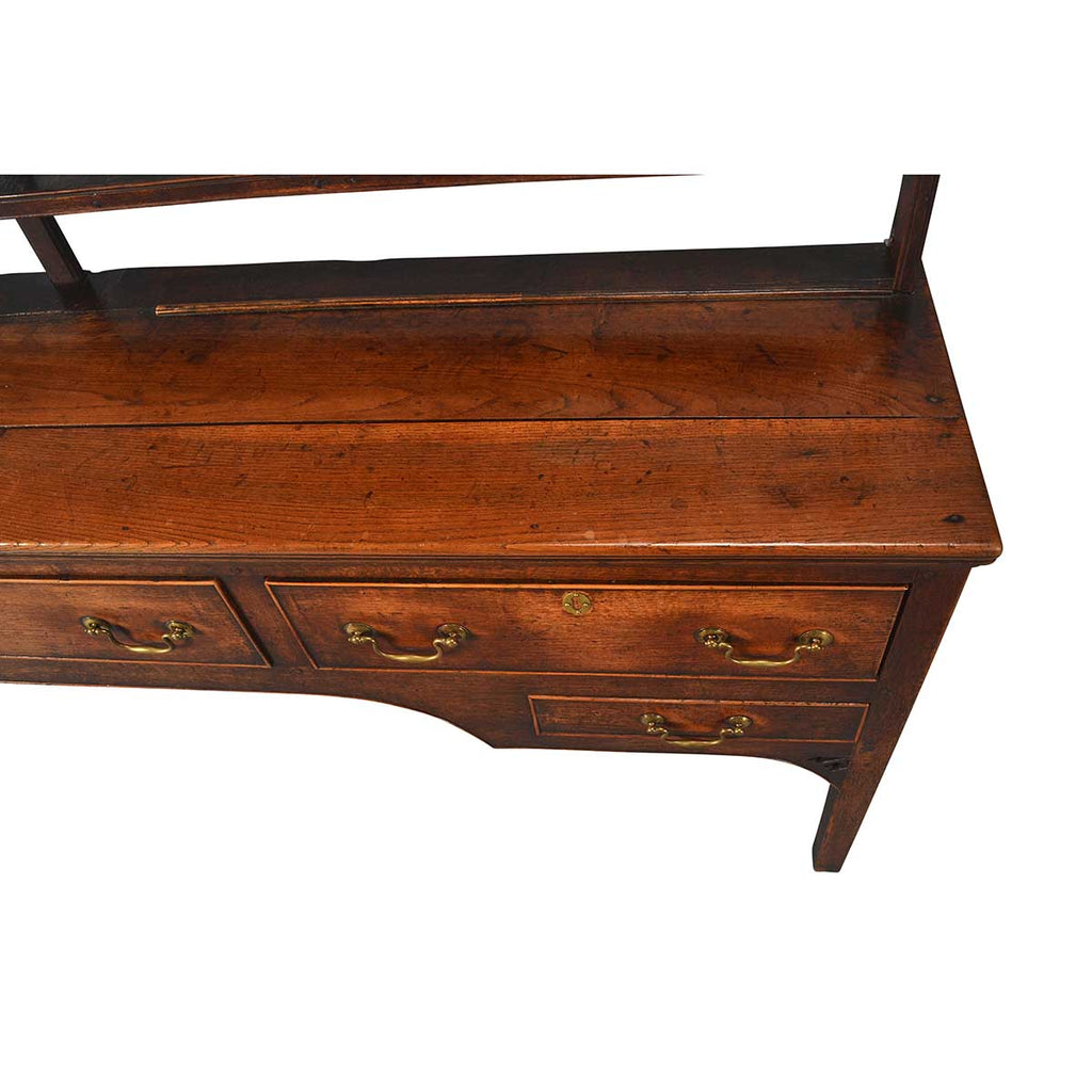 George III Period Oak Dresser and Rack