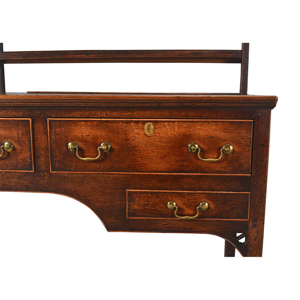 George III Period Oak Dresser and Rack