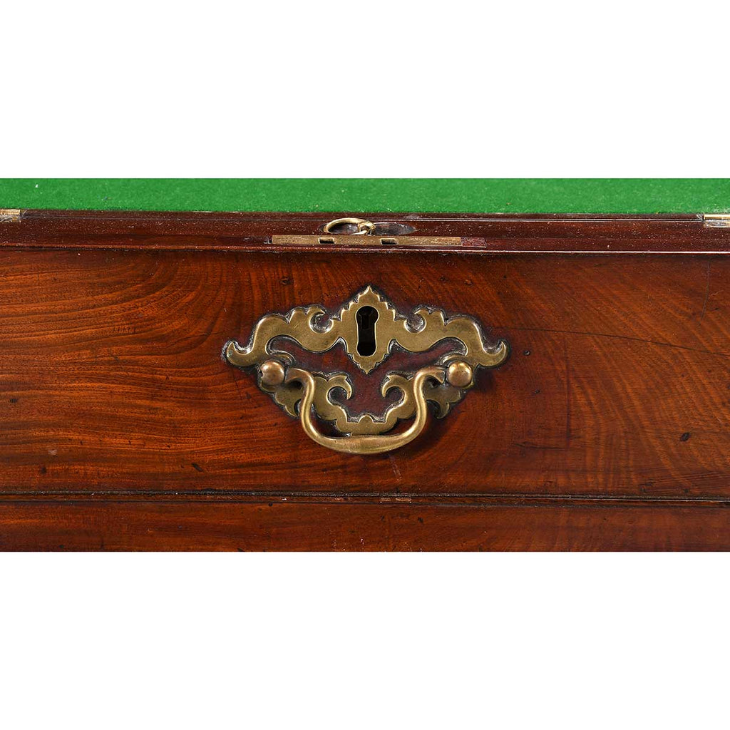 A Small Mahogany Writing/Dressing Table with Checkered Inlay
