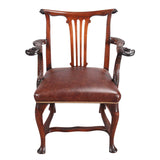 Irish Carved Mahogany Armchair