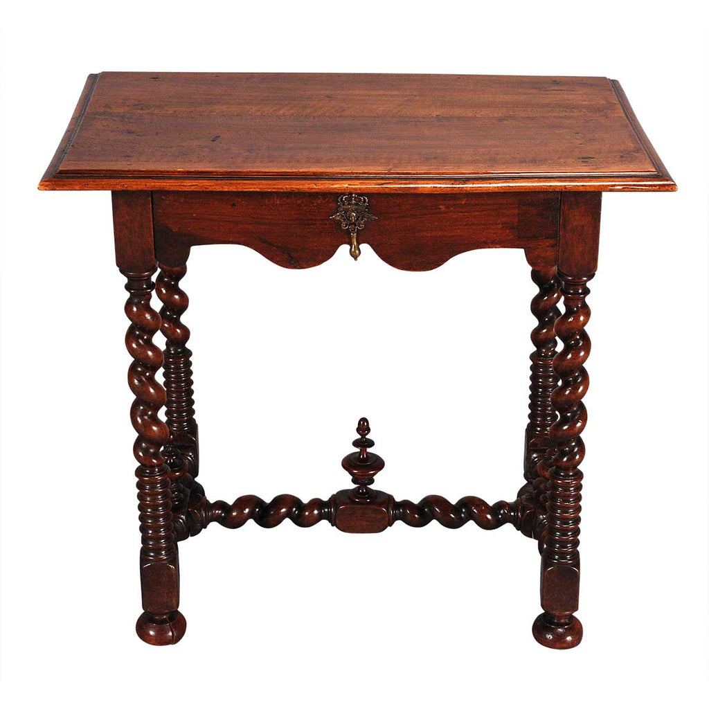 Walnut Side Table on Barley Twist Legs