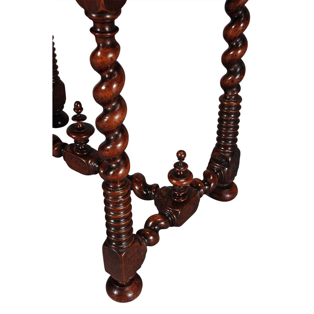 Walnut Side Table on Barley Twist Legs