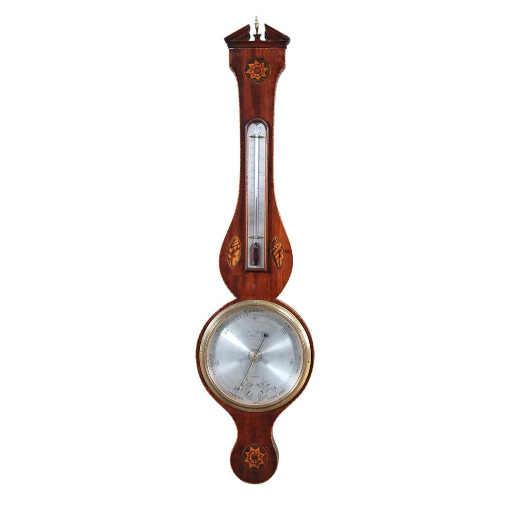 A English mahogany banjo barometer signed on the dial Ja. Smith, Waltham Abbey, Esex. view 1