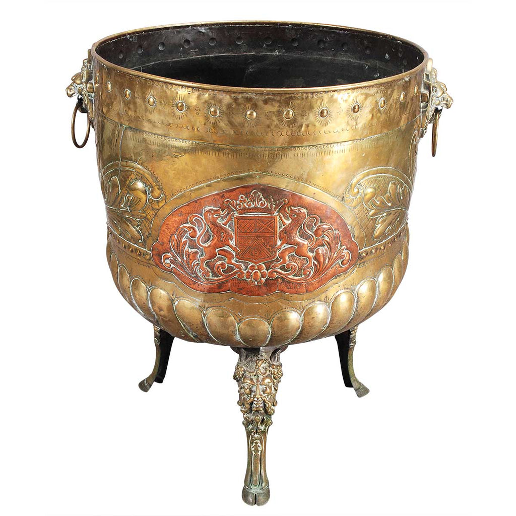 A Very Large Brass and Copper Jardiniere