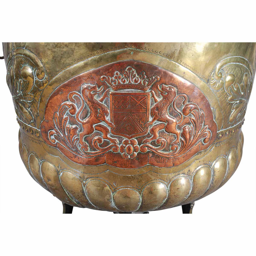 A Very Large Brass and Copper Jardiniere