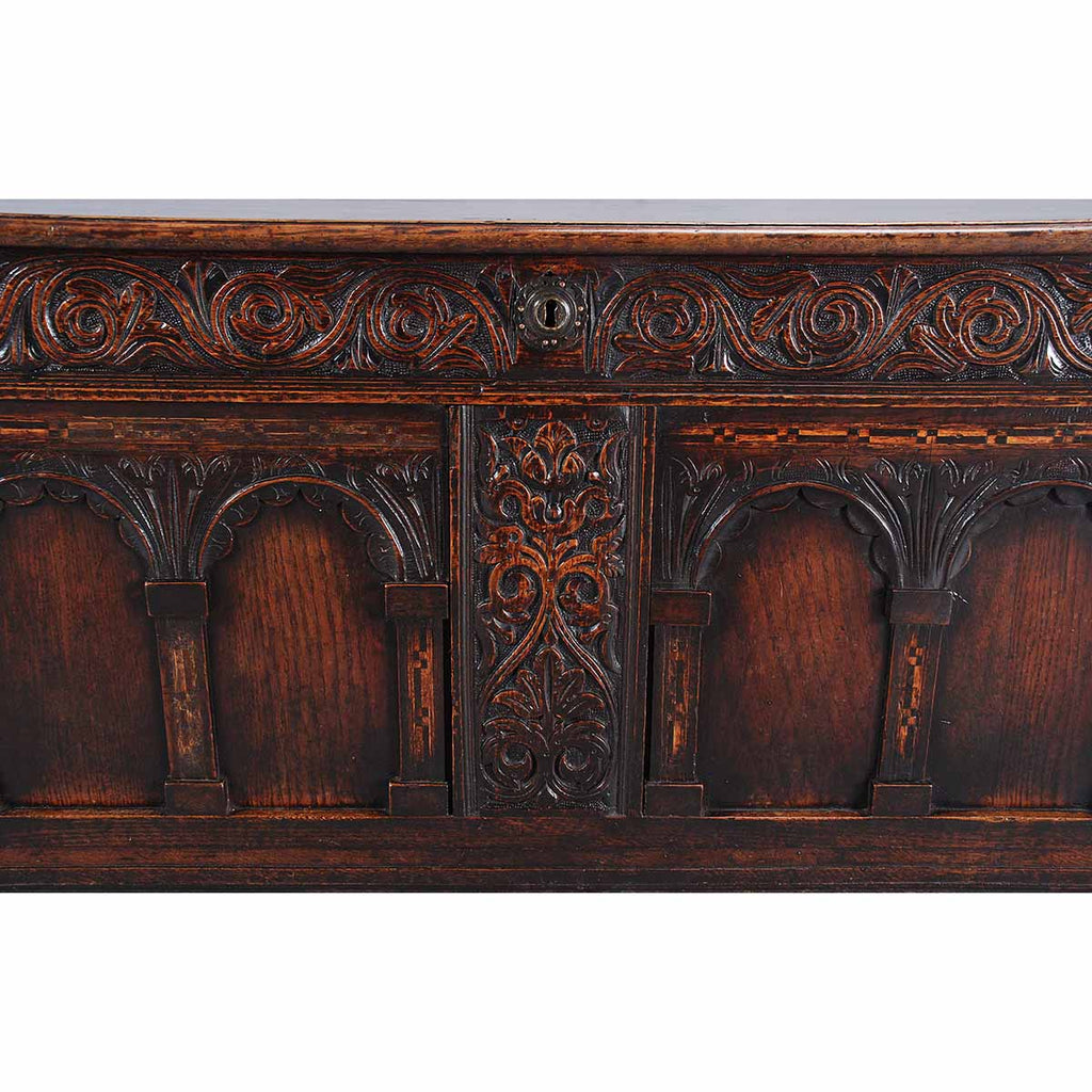 A Charles II Period Coffer with Twin Arch Panels