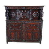 A 17th century antique English oak court cupboard. view 2